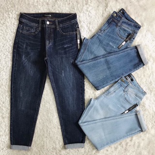 Quần jeans baggy 9 tấc co giãn xuất khẩu