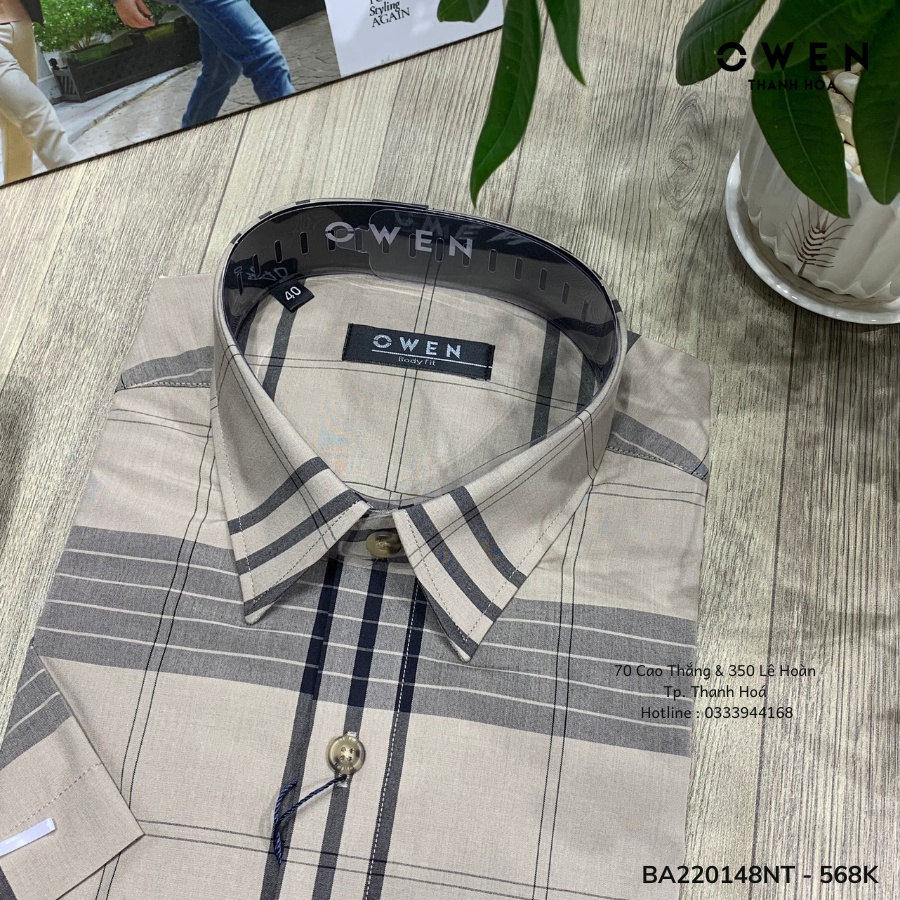 OWEN - Áo sơ mi ngắn tay Owen chính hãng - HÀNG MỚI VỀ -  BA220148NT