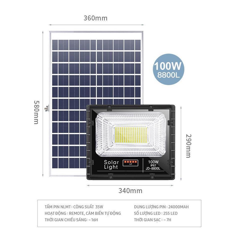 Đèn Đường JINDIAN JD-8800L 100W