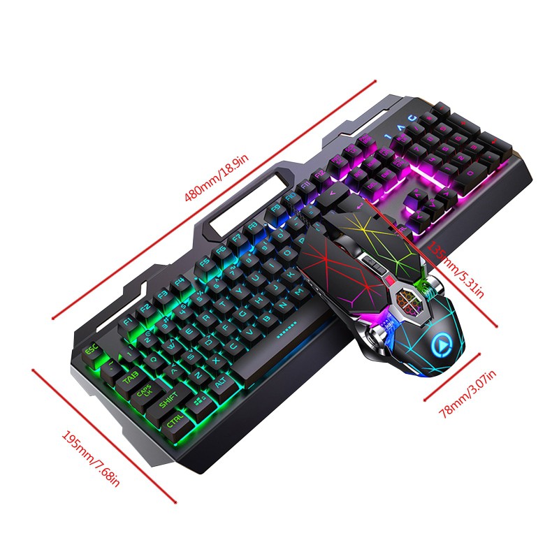 Set Bàn Phím Và Chuột Gaming 104 Phím Rgb Bằng Hợp Kim Nhôm