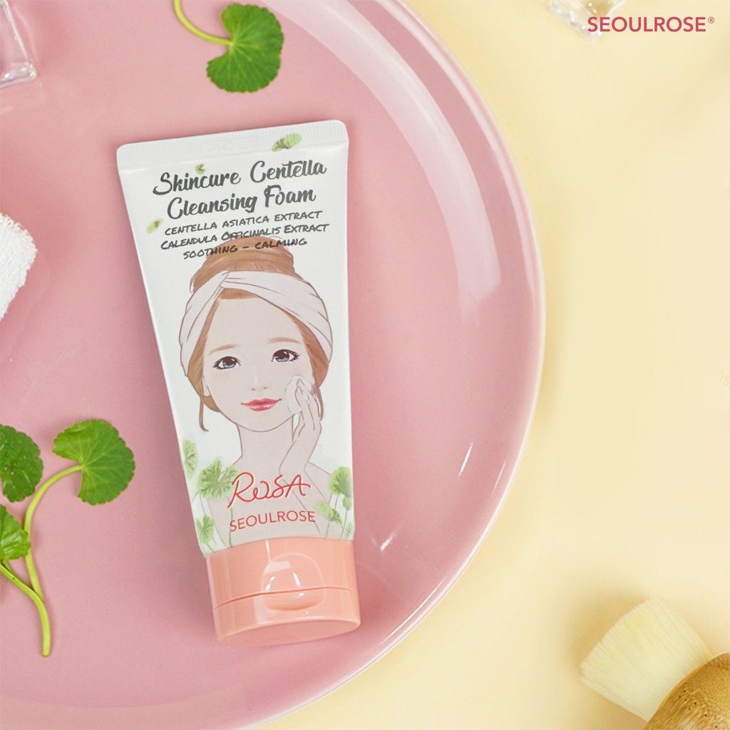 Sữa rửa mặt SeoulRose Rosa Skincare Centella 120ml chiết xuất rau má, hoa cúc Date 03/2024