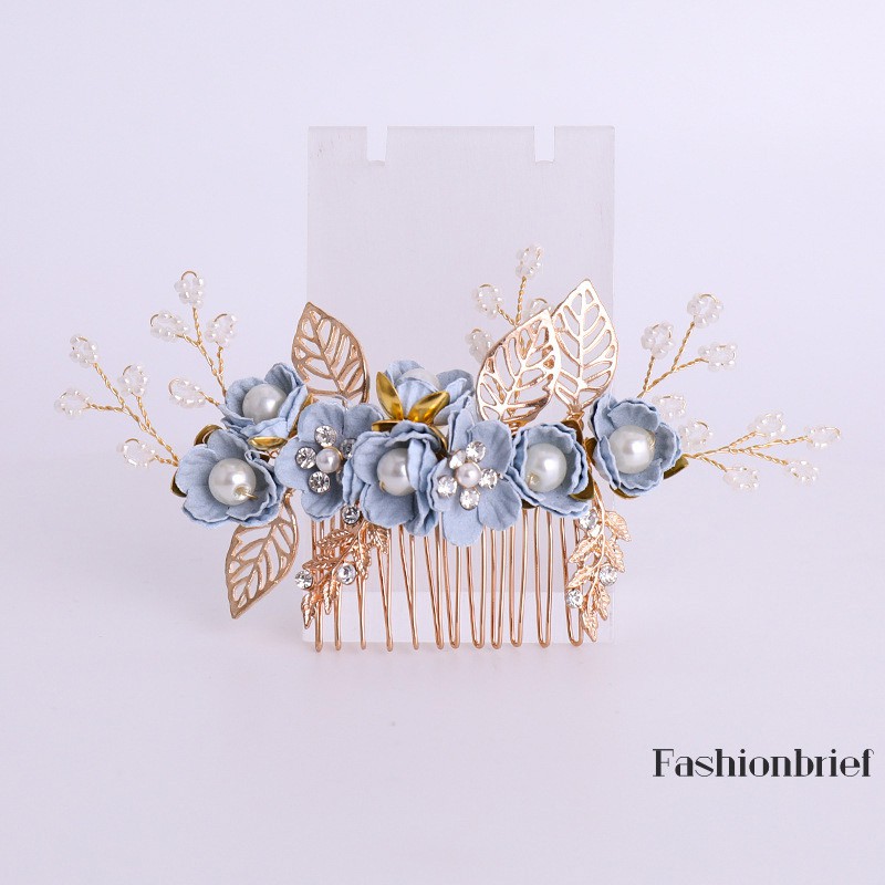 Trâm cài tóc đính hoa xanh dương xinh xắn