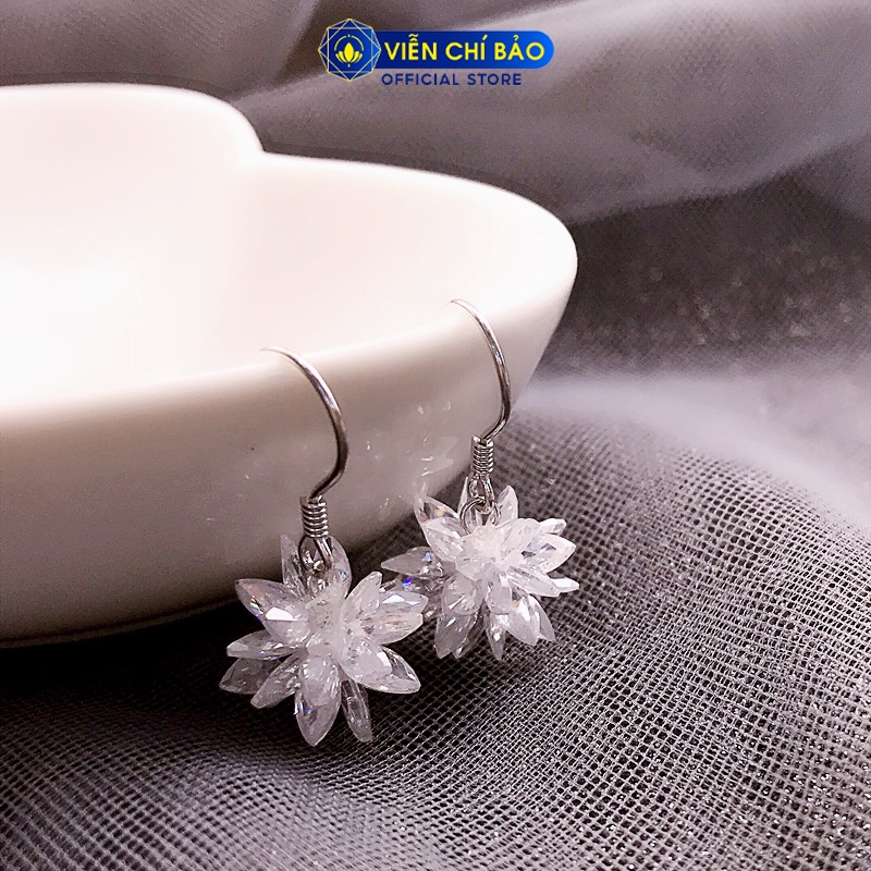 Bông tai bạc nữ Snow Flower chất liệu bạc 925 thời trang phụ kiện trang sức nữ thương hiệu Viễn Chí Bảo B400426x