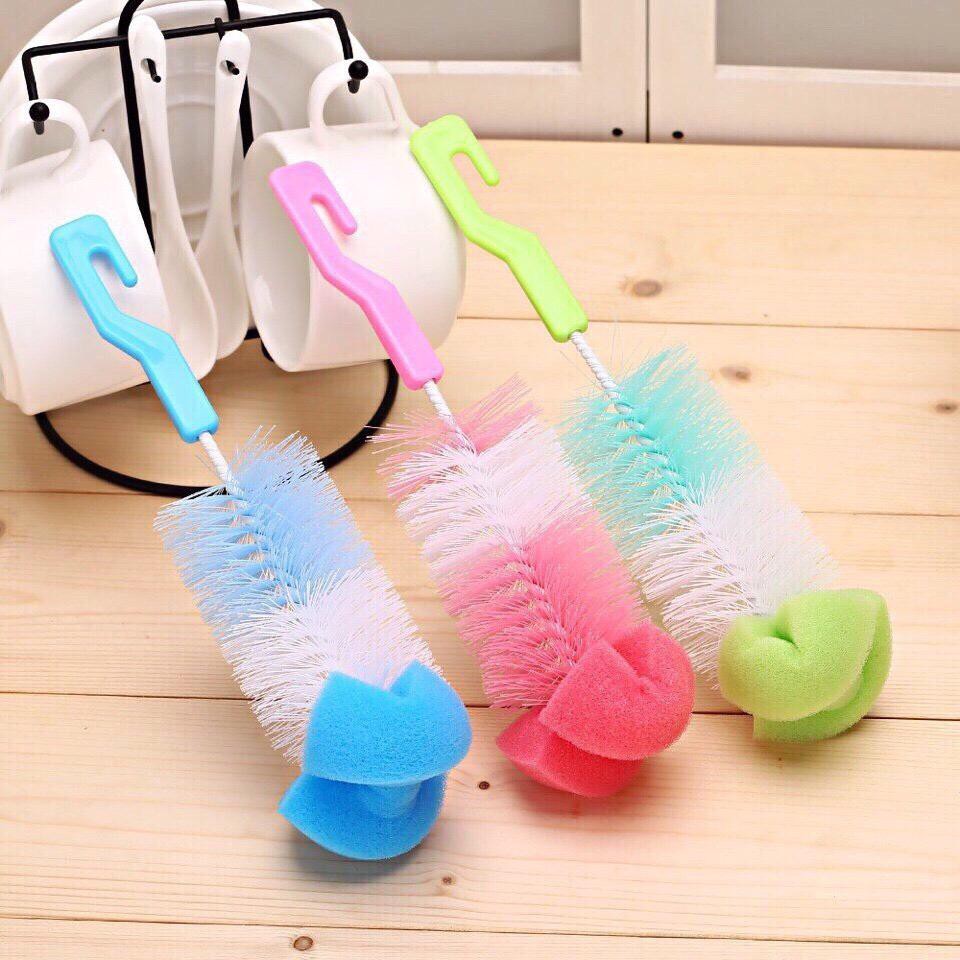 Bộ 2 Cây Rửa Bình Sữa Và Núm Ti nhỏ gọn Cho Bé-skm