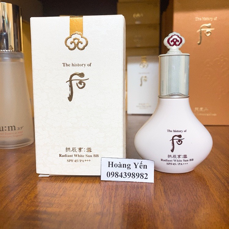 Kem BB Whoo trắng, dưỡng da, chống nắng Whoo Radiant White Sun BB SPF 45/PA+++