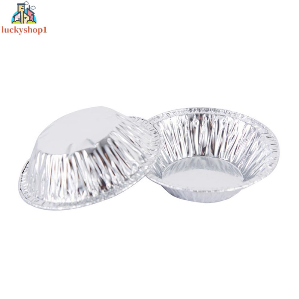Set 100 Khay Nhôm Nướng Bánh Tart Trứng Dùng Một Lần Tiện Dụng