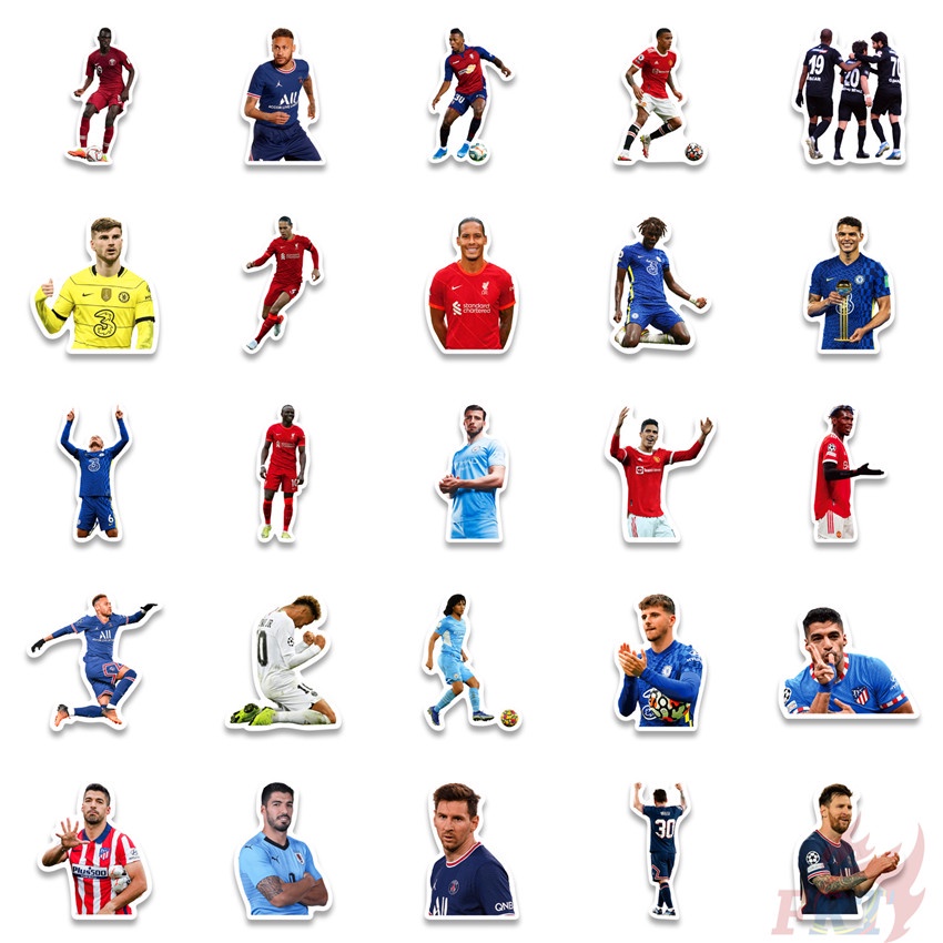 Bộ 100 Cái/Bộ ❉ Miếng Dán Logo Câu Lạc Bộ Bóng Đá Và Superstar ❉ Sticker Dán Tường Chống Thấm Nước Thời Trang