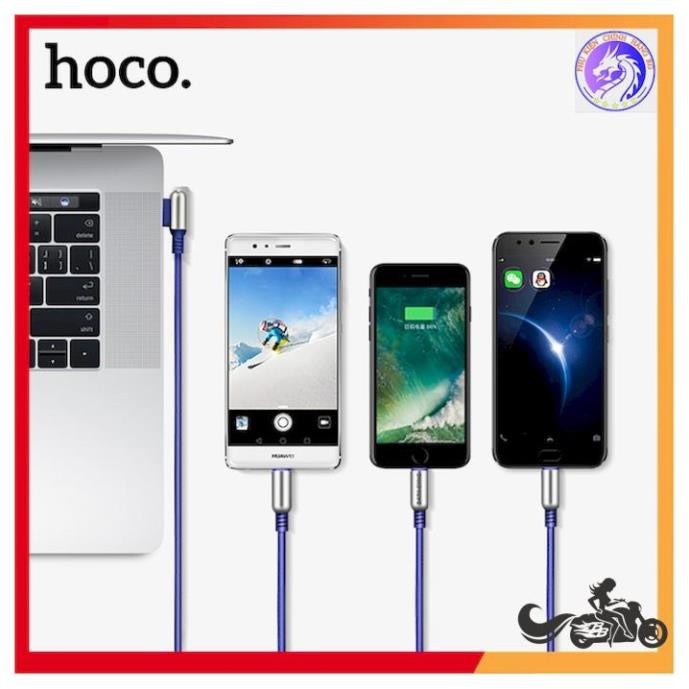 CÁP SẠC NHANH CHÍNH HÃNG HOCO U17 3 ĐẦU LIGHTNING, MICRO, TYPE-C DÀI 1M5