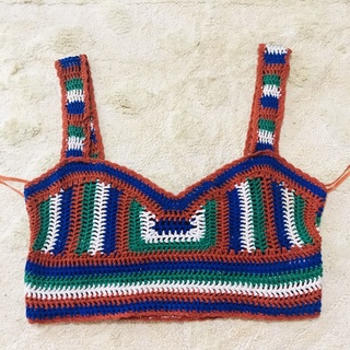 [2hand] áo croptop đi biển có dây treo