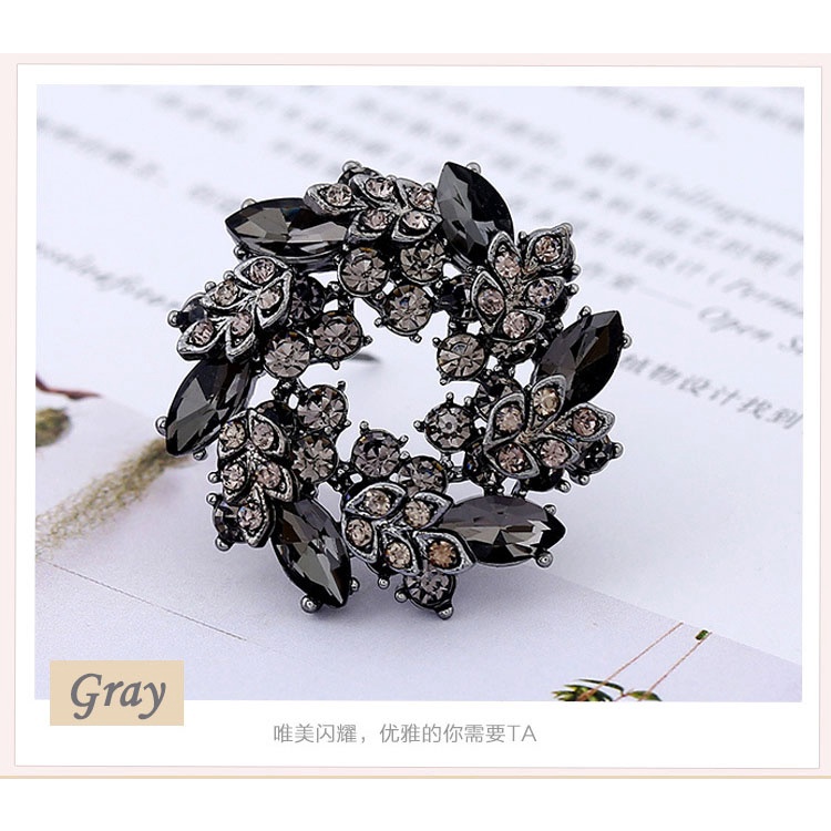 Ghim Cài Áo Hình Bông Hoa Lớn Đính Đá Thời Trang