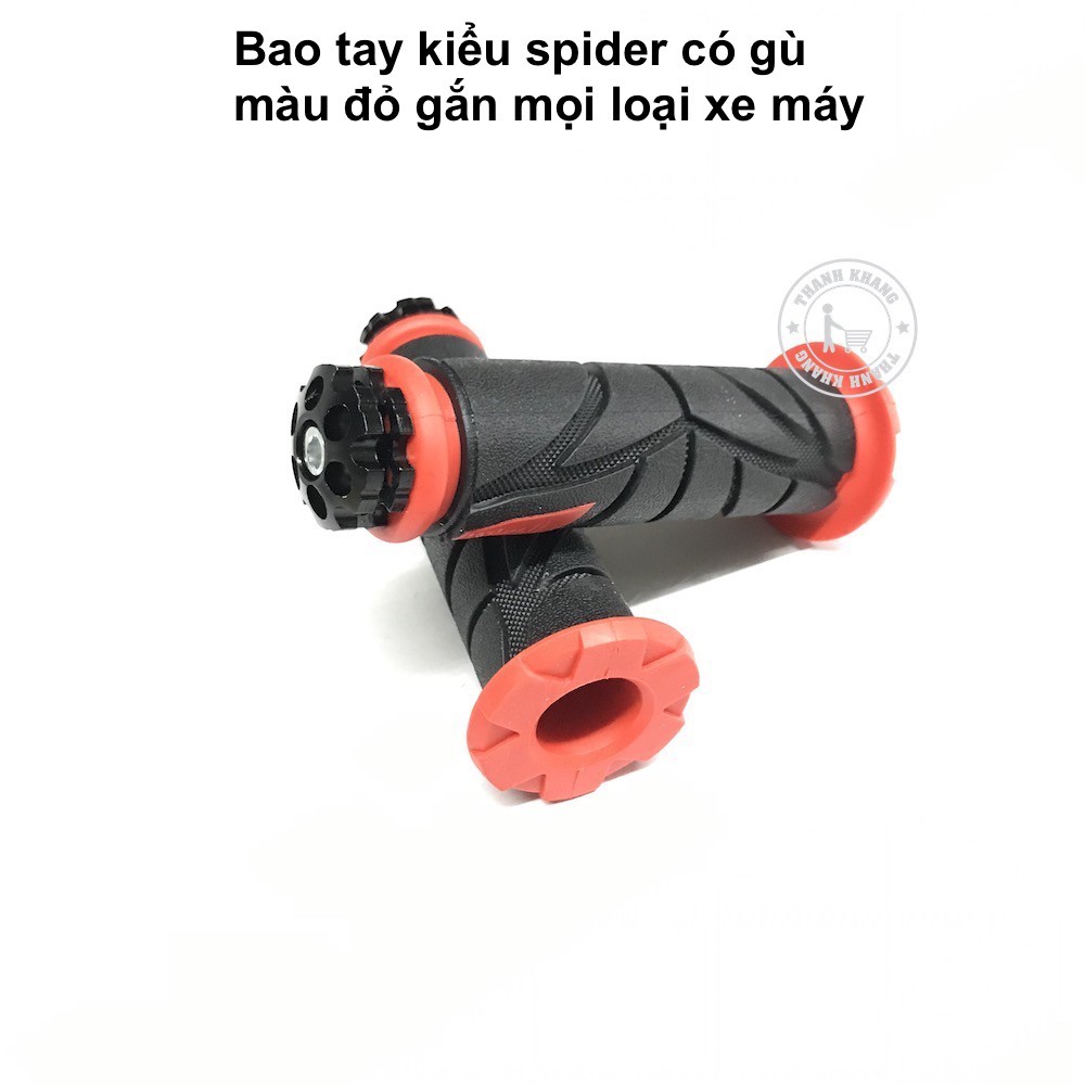 Bao tay xe máy kiểu spider có gù gắn mọi loại xe thanh khang màu đỏ 006001378