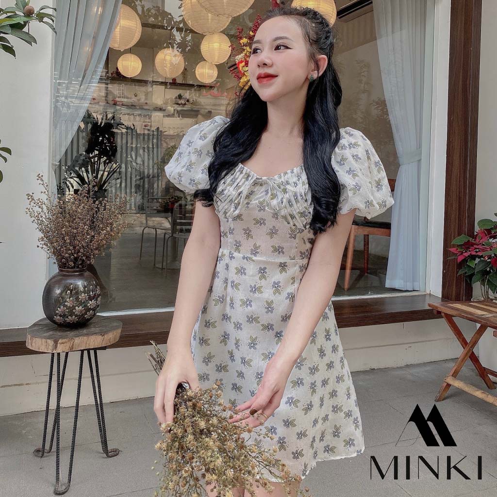 ĐẦM XẾP LY NGỰC TAY BỒNG - CHẤT LIỆU CAO CẤP - MÀU XANH / TRẮNG | BigBuy360 - bigbuy360.vn