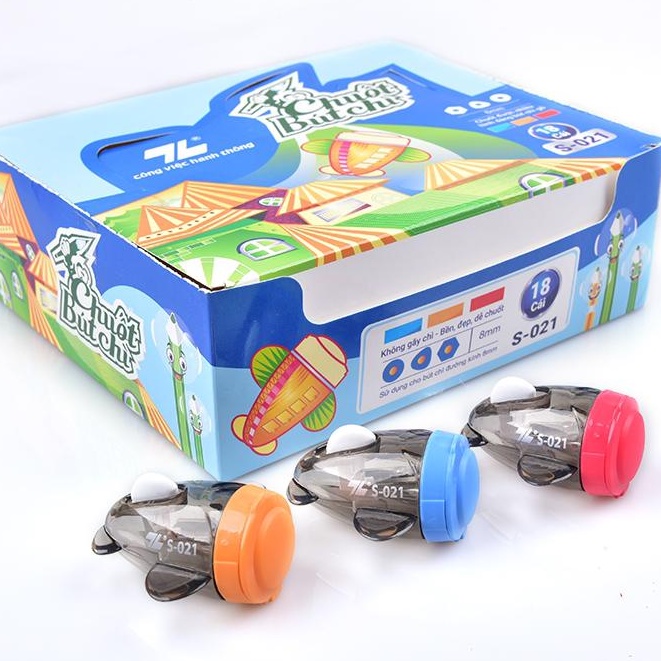 ( 1 Hộp 18 Cái ) Chuốt Gọt Bút Chì Máy Bay S021 Thiên Long Camshop