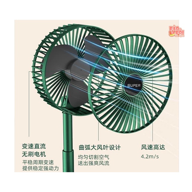 Quạt tích điện SUPER 3 chế độ tiện lợi