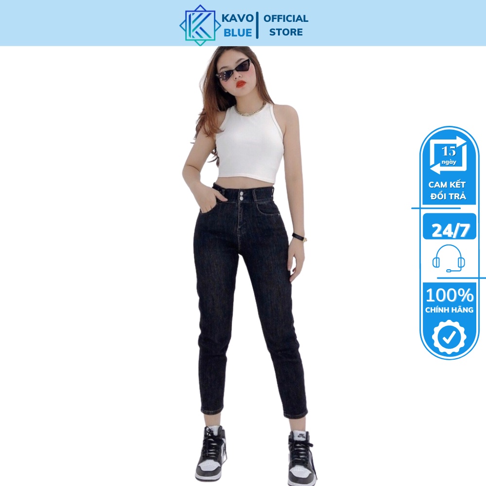 Quần Bò Nữ KAVO BLUE Dáng Boy Co Giãn 4 Chiều Dày Dặn BY920-19