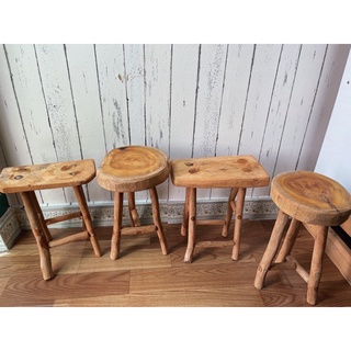 (Hàng LỖI NHẸ Có Đấu) Ghế Đẩu/ Ghế Đôn Gỗ Tràm Vintage Mặt Tròn Ba Chân