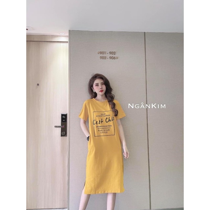 Váy suông - Đầm suông Chất cotton CEST CHIC from rộng dáng dài Có Size Tới 75Kg Nhiều Màu