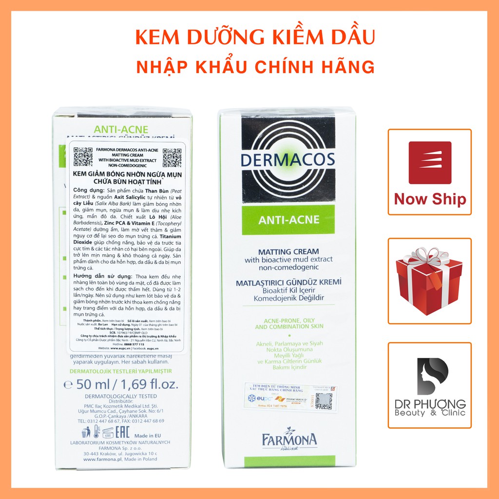 KEM DƯỠNG DA MỤN GIẢM NHỜN DERMACOS FARMONA