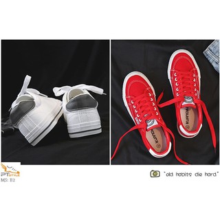 Giày Bata nữ 3 màu đen đỏ trắng - Mã B2