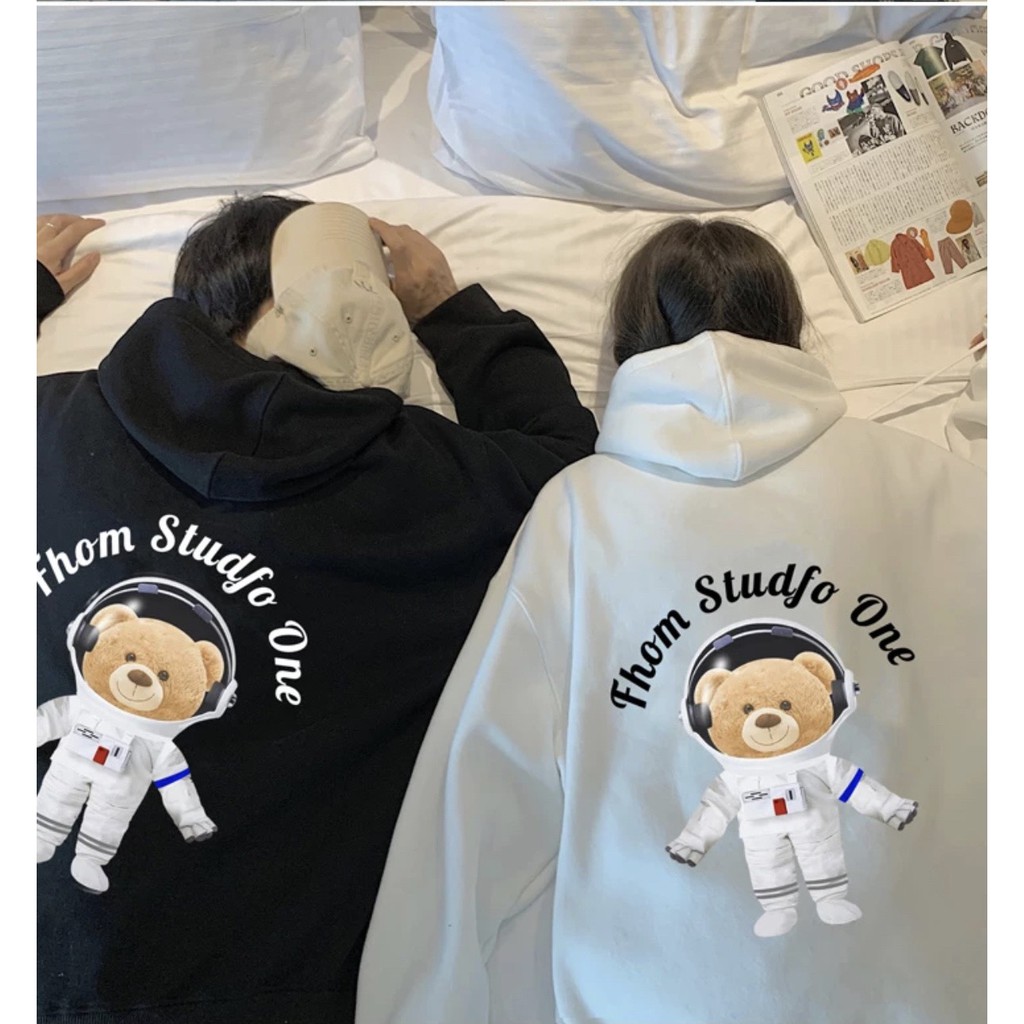 Áo hoodie nỉ bông siêu dày họa tiết form rộng unisex hình mặt gấu cực đẹp | BigBuy360 - bigbuy360.vn