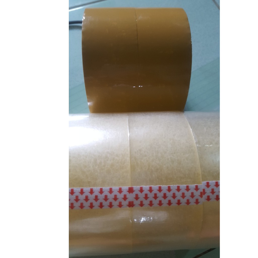 1 BĂNG KEO ĐÓNG HÀNG 200 Y VÀNG-TRẮNG