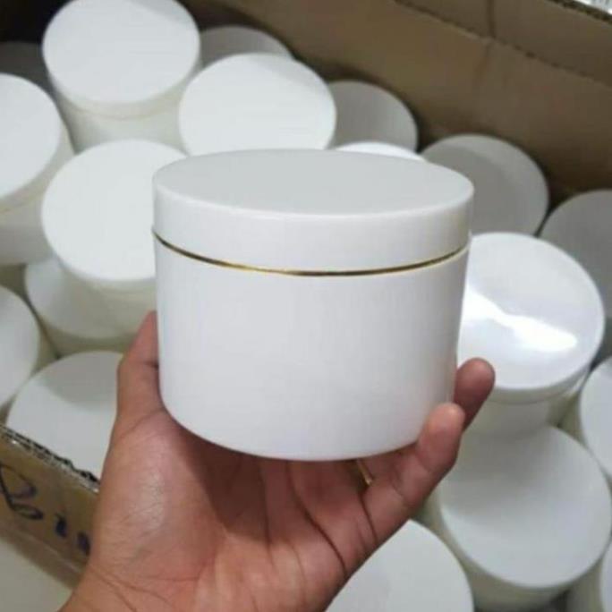 Hủ đựng kem body 300g màu trắng và đen, có viền vàng