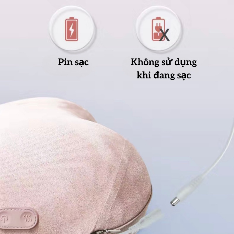 Máy Massage Lưng cổ vai gáy Thắt Lưng,matxa Cột Sống Cao Cấp Breo market R18 Mát xa Chườm Nóng Mềm mại Không Dây