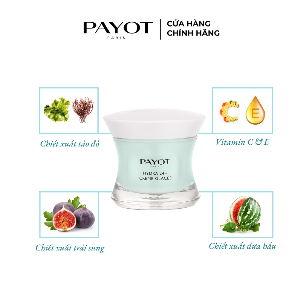 Kem dưỡng cấp ẩm chuyên sâu bảo vệ da và cho da căng bóng PAYOT HYDRA 24 + CREME GLACEE PLUMPING MOISTURISING CARE 50ml