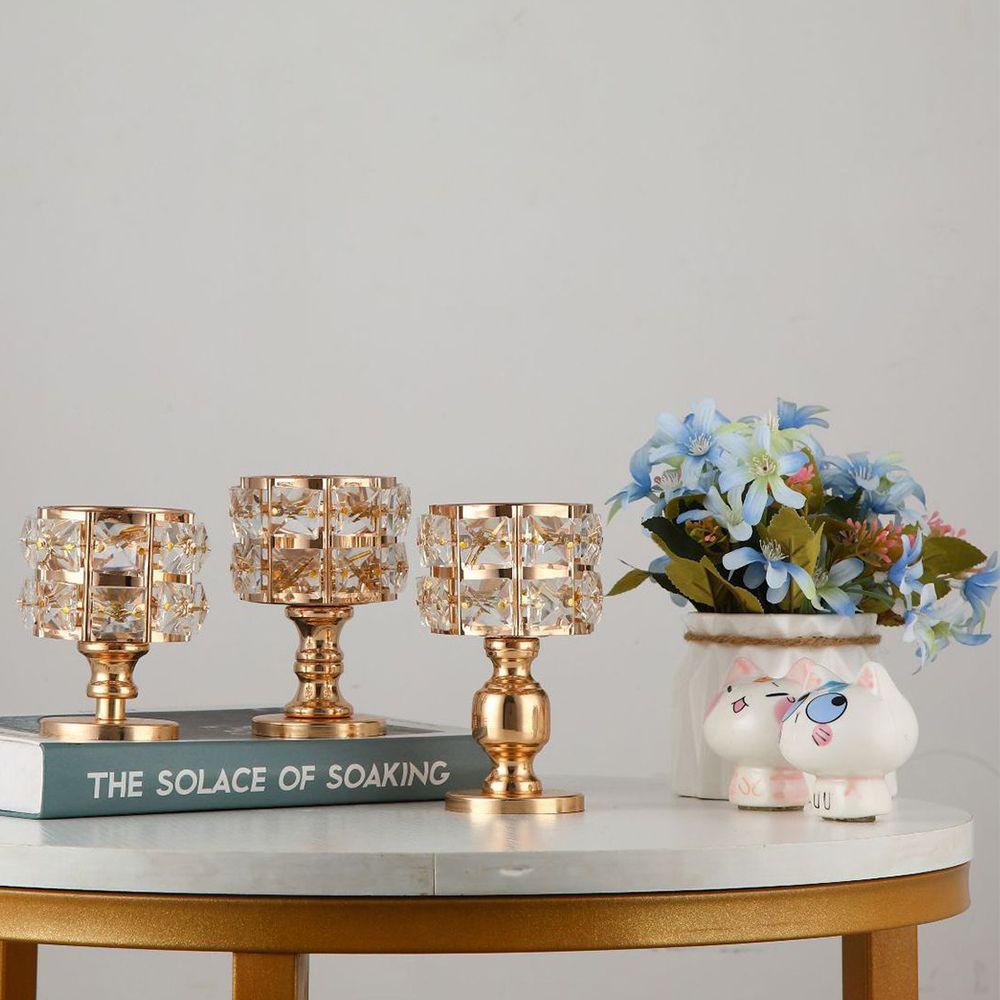 LET Giá Đỡ Nến Pha Lê Để Bàn Trang Trí Tiệc Cưới