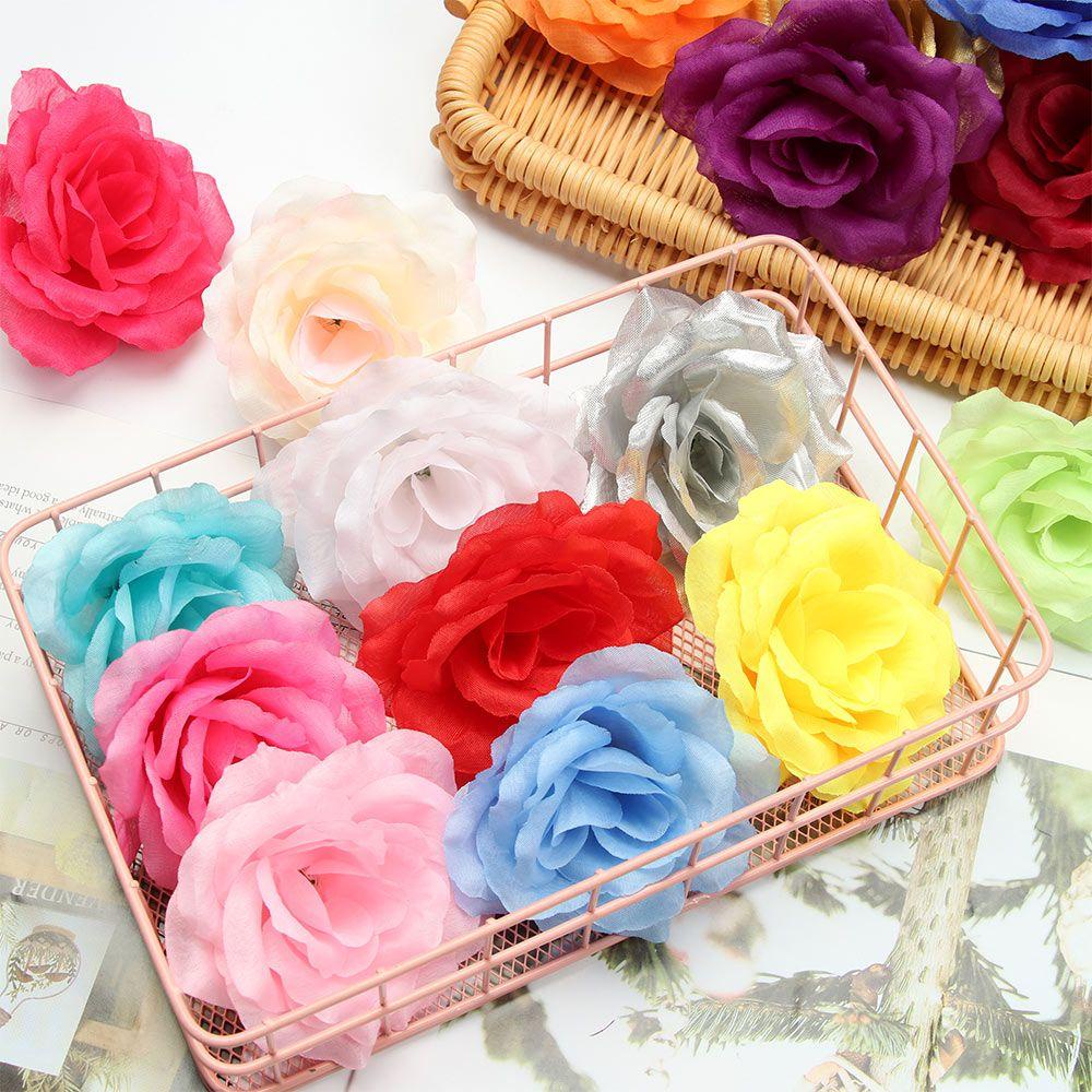 KUNHEV Set 5 Bông Hoa Hồng 3D 10cm Trang Trí Thủ Công