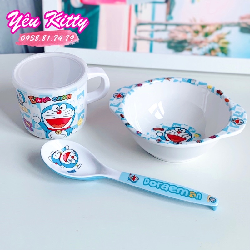 BỘ CHÉN LY MUỖNG DORAEMON