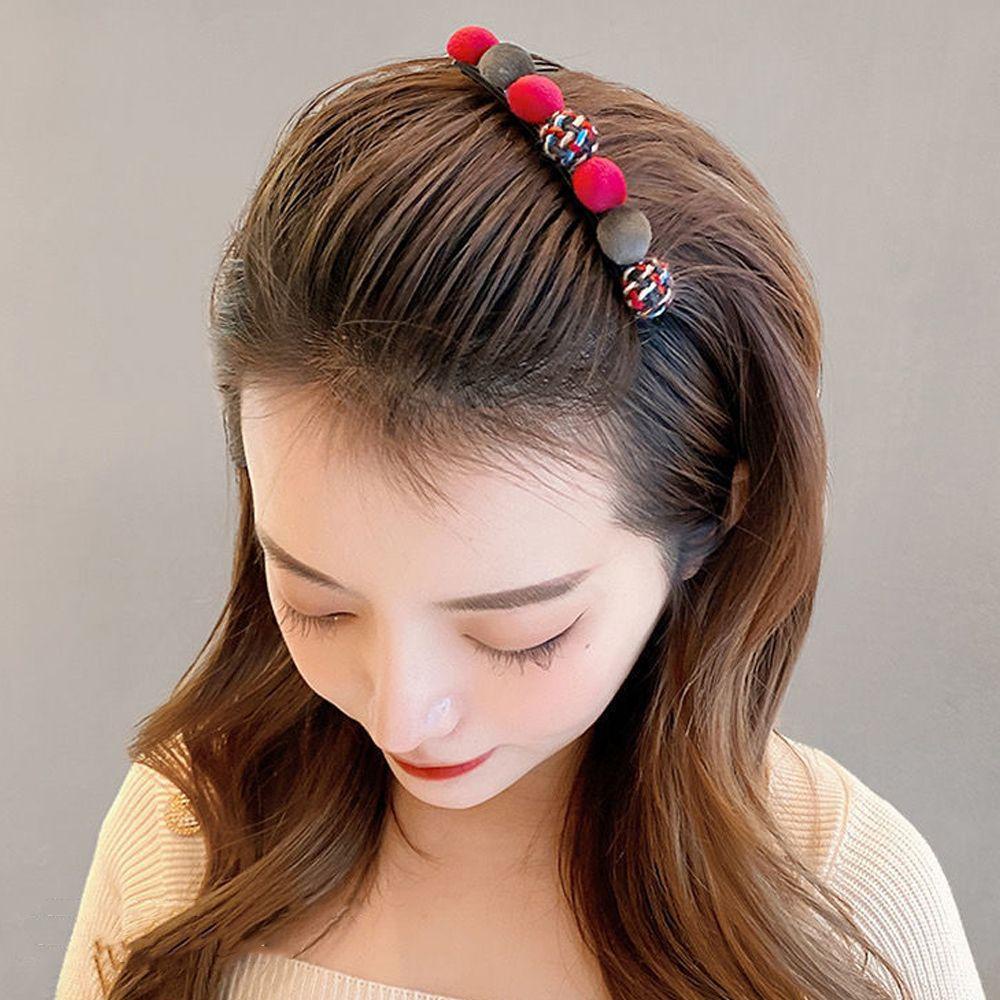 Lược Cài Tóc Đính Bóng Lông Phong Cách Vintage Thanh Lịch Cho Nữ
