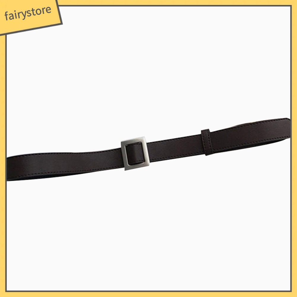 Thắt Lưng Giả Da Phối Khoá Kim Loại Độc Đáo Cho Nữ