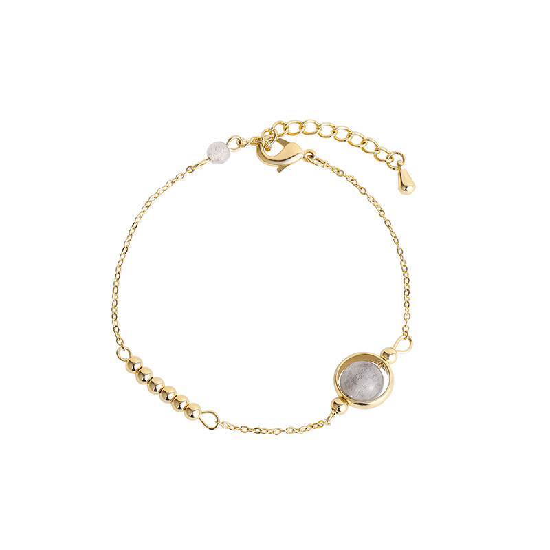 Vòng tay mặt hạt đá tự nhiên phong cách Hàn Quốc