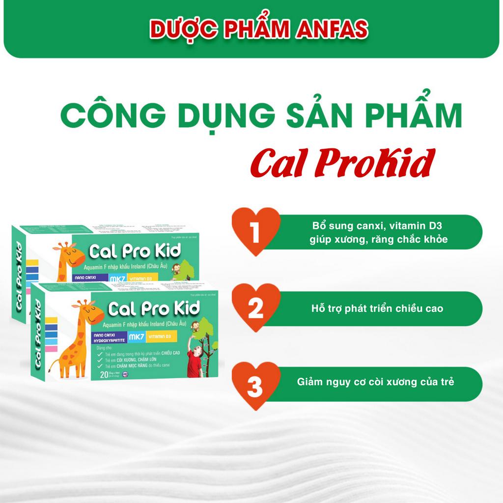 Canxi hữu cơ cho bé- Cal Pro Kids ANFAS- bổ sung canxi, hộp 20 ống *10ml.
