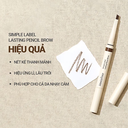 Chì kẻ mày thuần chay lâu trôi innisfree Simple Label Lasting Pencil Brow 0.15 g