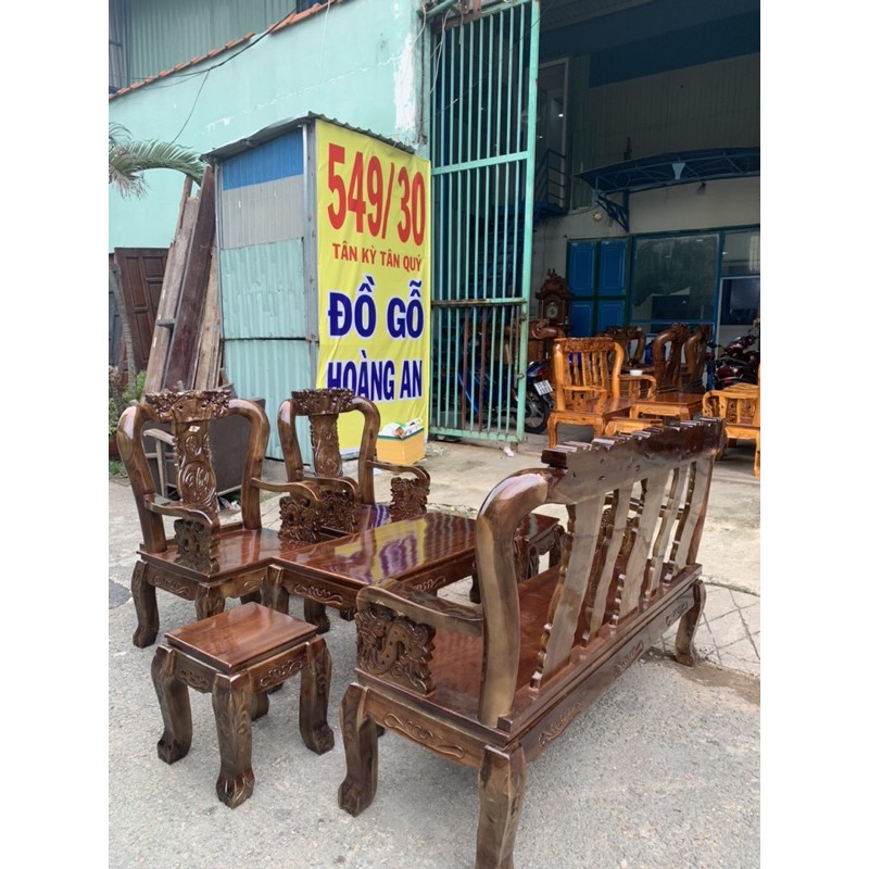 Salon gỗ tự nhiên 6 món tay 8 Chạm Rồng