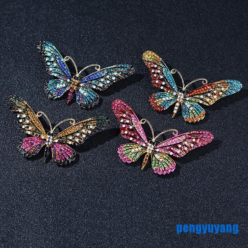 Vn (Hàng Mới Về) Hoa Tai Hình Bướm Đính Kim Cương Nhân Tạo Thời Trang Cho Nữ