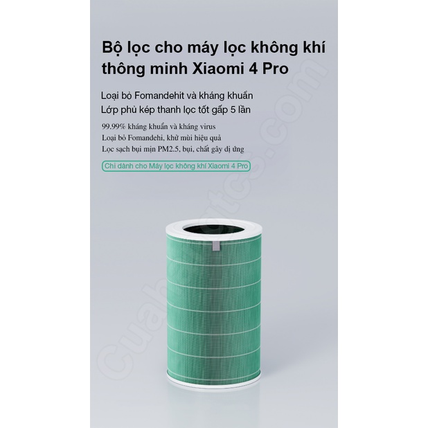 Lõi lọc không khí cho Mi Air Purifier 4 Pro BHR5109CN M15R-FLP màu xanh lá