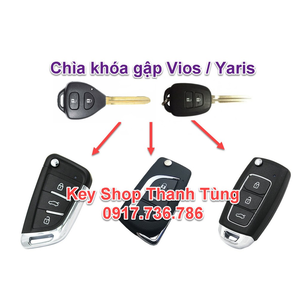 Chìa khóa remote gập Toyota Vios Yaris