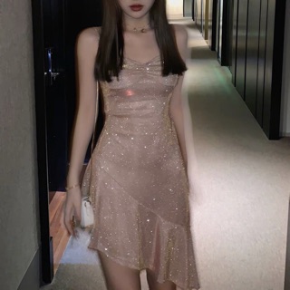 (Order Taobao) Váy dây đuôi cá lệch vạt