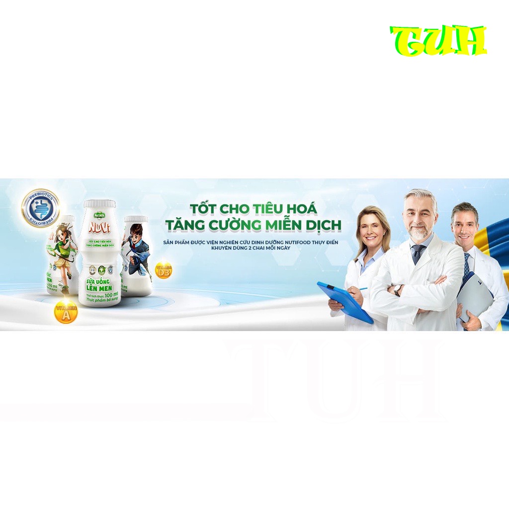 NuVi Sữa Chua Uống Lên Men Chai 100ml-TUH