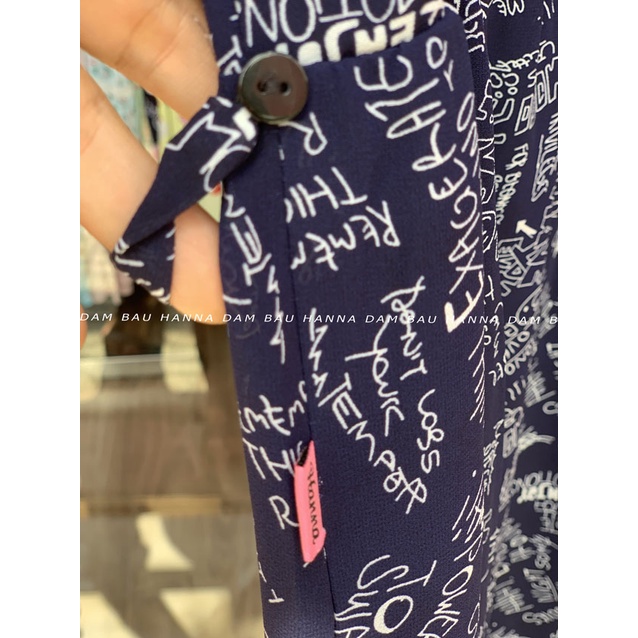 [HANNA] Đầm bầu công sở voan mát mùa hè dài qua gối  có size 40-80kg vải 2 lớp mềm mát không nhăn có túi bên sườn