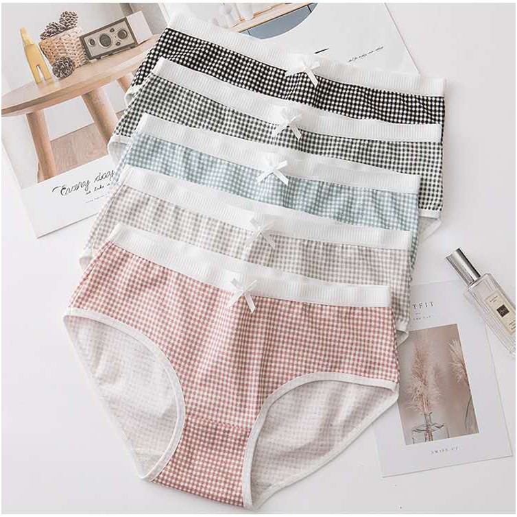 [Mã 12FASHIONSALE1 giảm 10K đơn 50K] Quần Lót Cotton Kẻ Caro Siêu Dễ Thương Dành Cho Bạn Nữ | BigBuy360 - bigbuy360.vn
