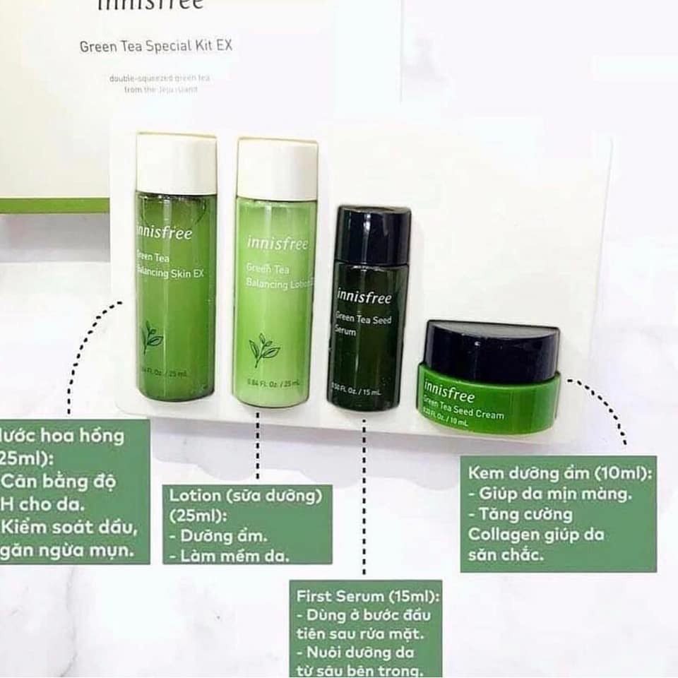 Bộ Dưỡng Trà Xanh 4 Món Innisfree Green Tea Special Kit EX