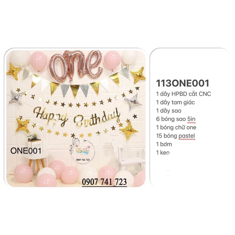 Set bong bóng phụ kiện sinh nhật-trang trí cho bé trai và gái-LynaShop