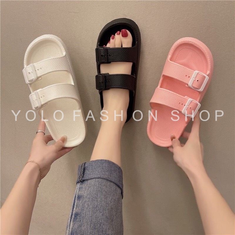 Dép bánh mì học sinh nữ độn đế 3p quai ngang thời trang cá tính siêu nhẹ siêu bền êm chân đi nước thoải mái- DL47