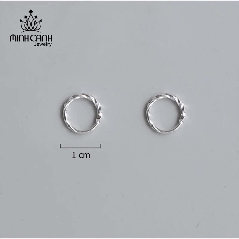 Khuyên Tai Bạc Tròn Xoắn Chốt Cài - Minh Canh Jewelry