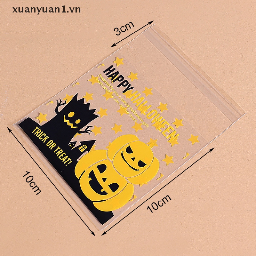 Set 100 Túi Nhựa Đựng Bánh Kẹo Phong Cách Halloween