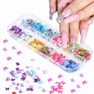Hộp 12 Ngăn Đựng Thạch Phụ Kiện Trang Trí Móng Tay 3d Lung Linh Bắt Mắt